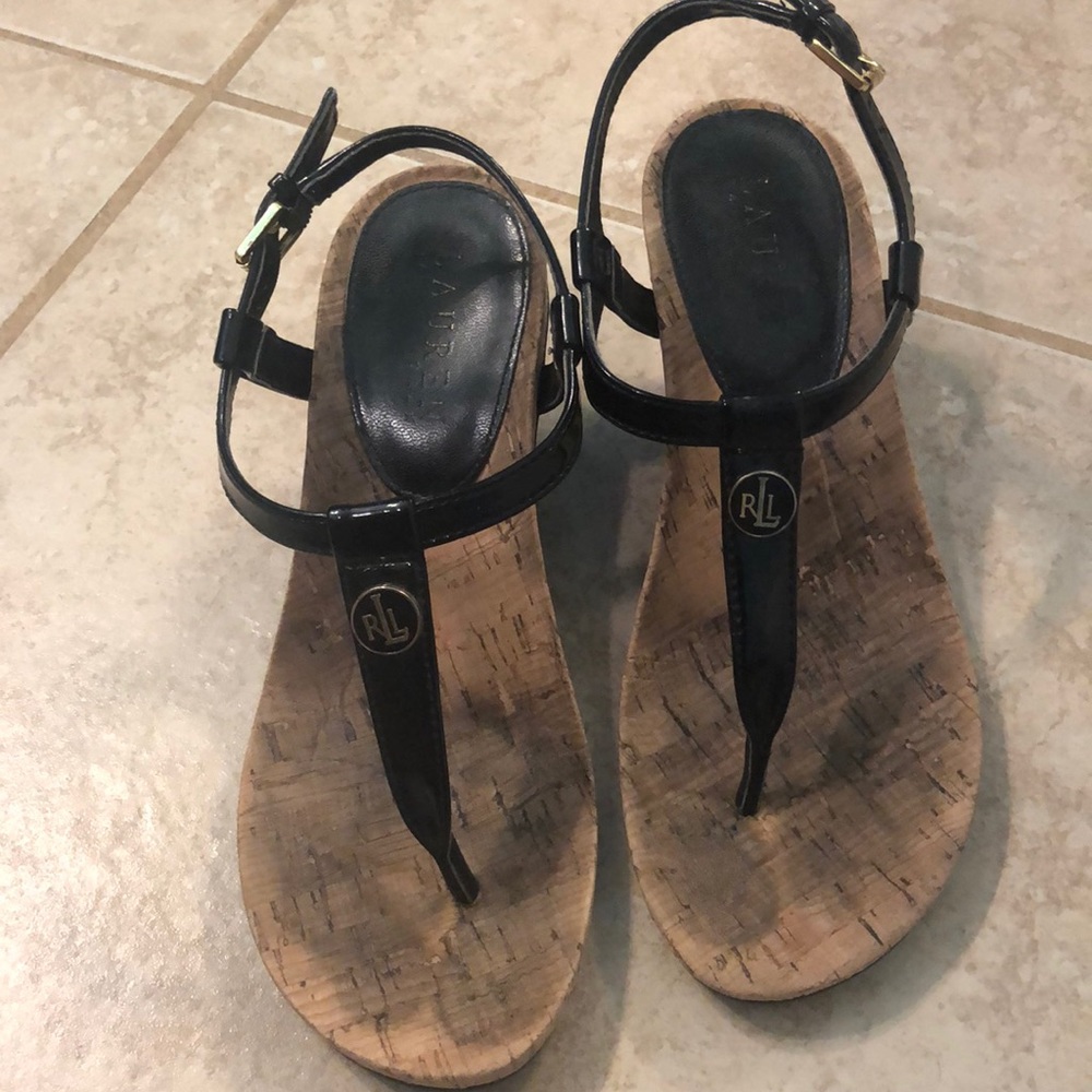 Black Ralph Lauren wedges size 6